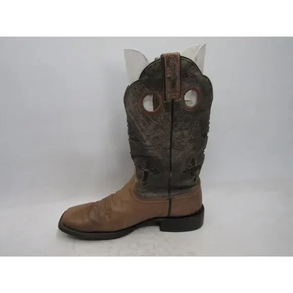 Ariat Mens Size 11 B Narrow Width Brown Leather Buckaroo Cowboy Western Boots